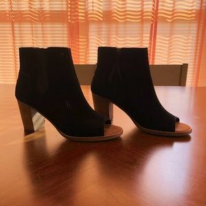TOMS Black Peeptoe Bootie, 9.5